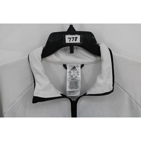 adidas women's white and black crop jacket size L - Picture 5 of 9